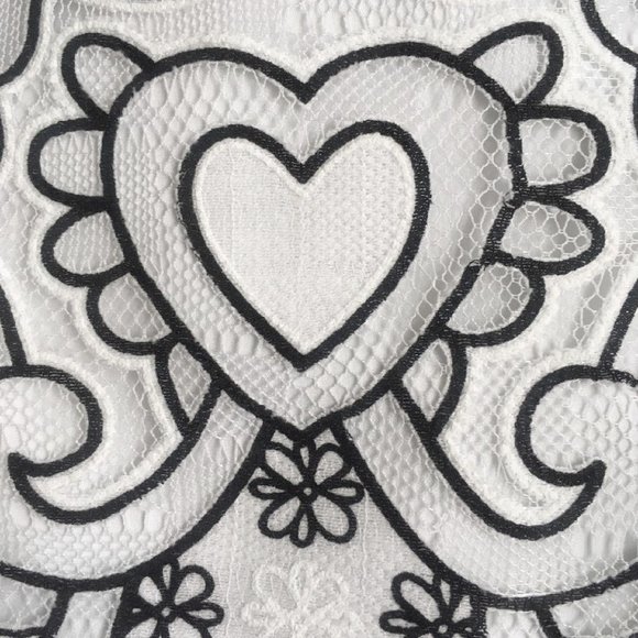 NWT sz 18 New York & Company PAPER WHITE Threaded Summer Skirt w/ Black Pattern - Picture 7 of 10